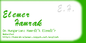 elemer hamrak business card